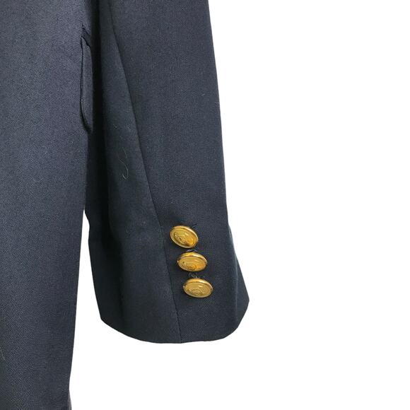 Lauren by Ralph Lauren Blazer Mens Size 20R Blue Gold Button Front Coat Jacket - Picture 9 of 10